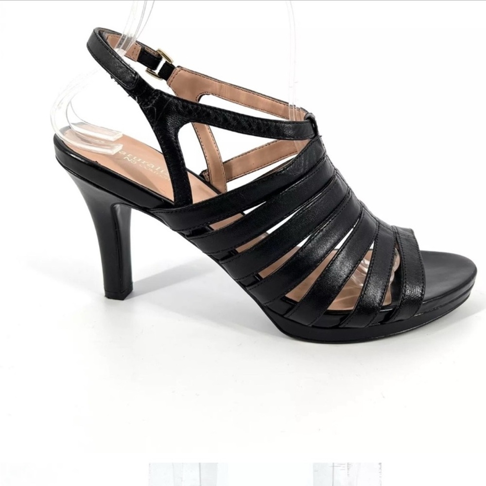 Naturalizer Nolana Sandals Womens Size 8.5 Black Leather Strappy Classic Heels